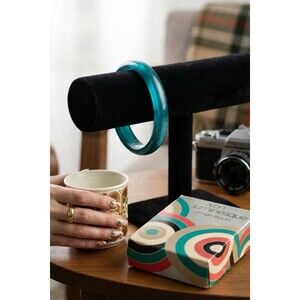 VTG 1970s Avon Moonglow Lucite Bangle Bracelet Green/Blue Luminesque Collection